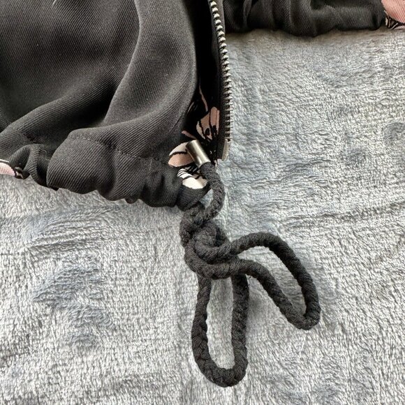 WHO WHAT WEAR Floral Jacket Women’s 3X Black Fall Zipper w/ Pockets Cinch Waist - Picture 6 of 16